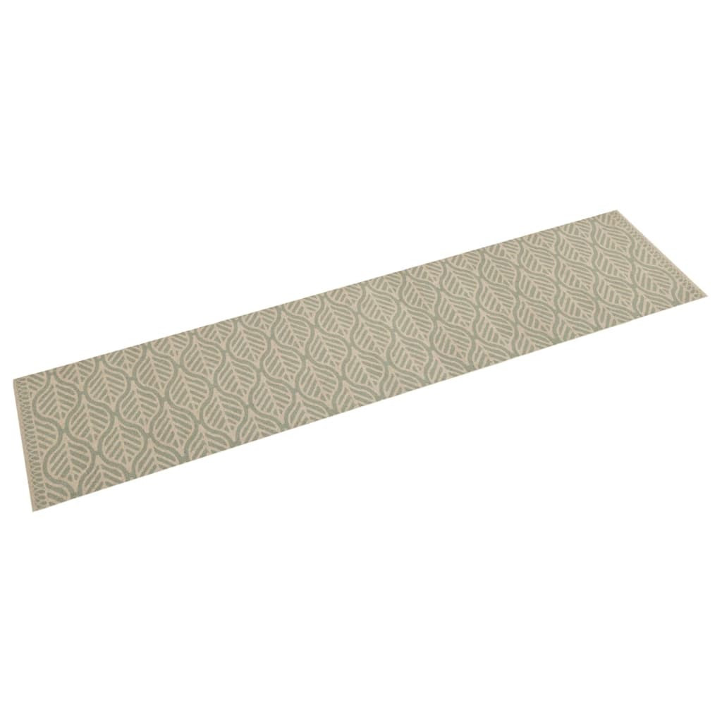 vidaXL Küchenteppich Waschbar Blätter 60x300 cm Samt