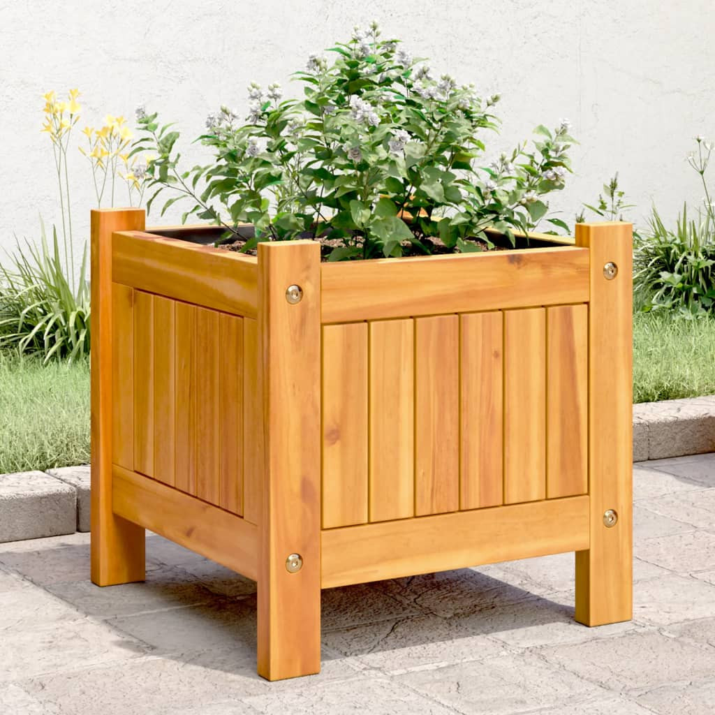 vidaXL Pflanzkübel mit Einlage 31x31x30 cm Massivholz Akazie