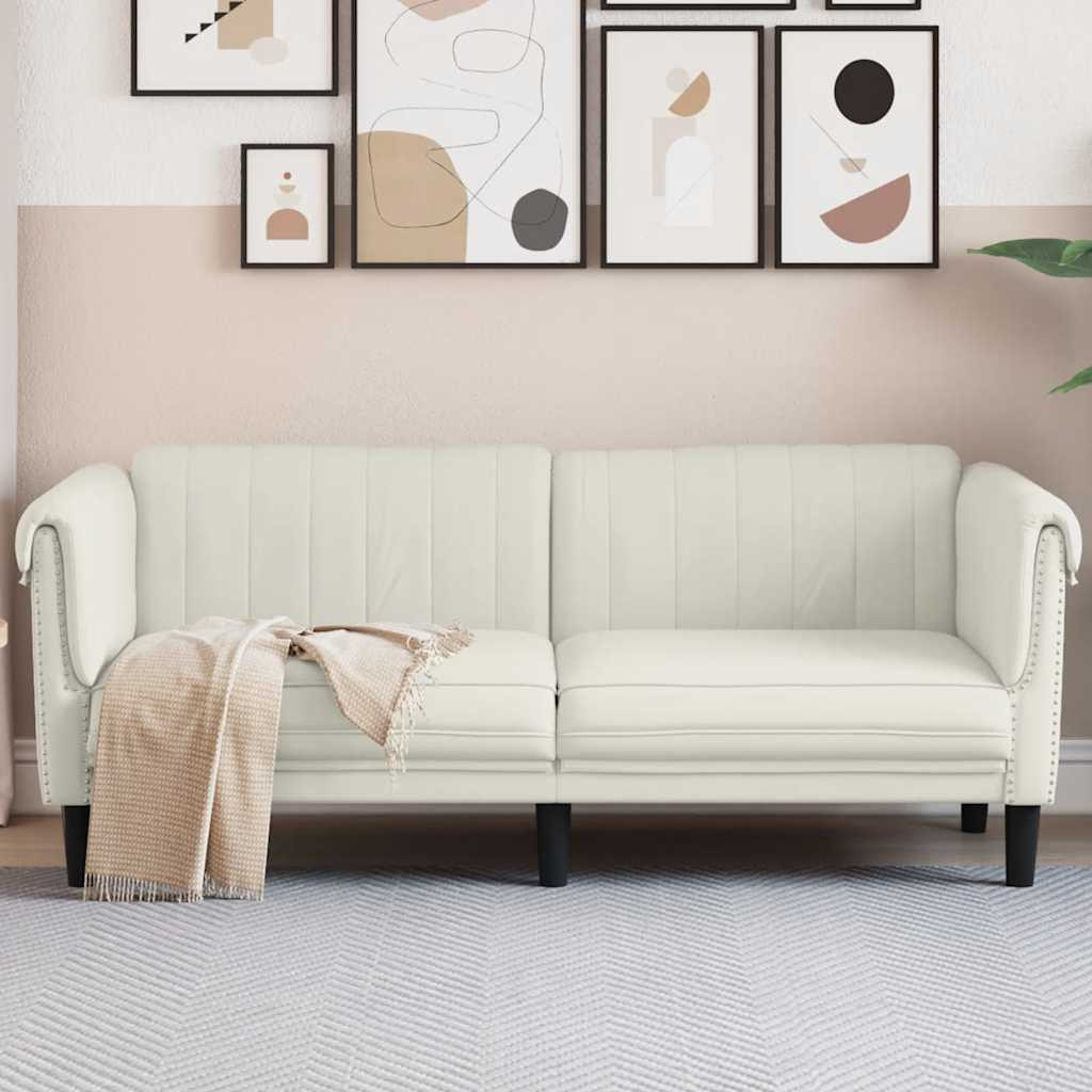 vidaXL Sofa 2-Sitzer Creme Samt