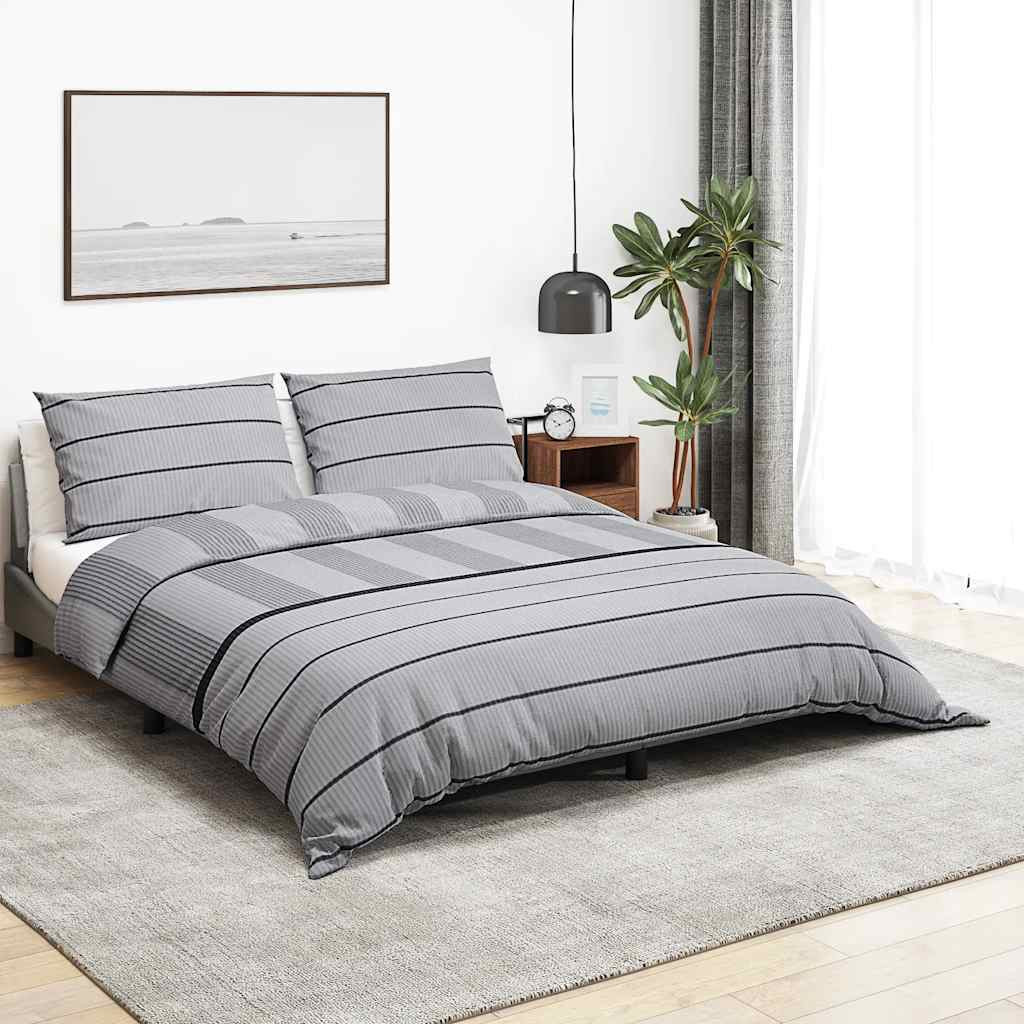 vidaXL Bettwäsche-Set Grau 140x200 cm Baumwolle
