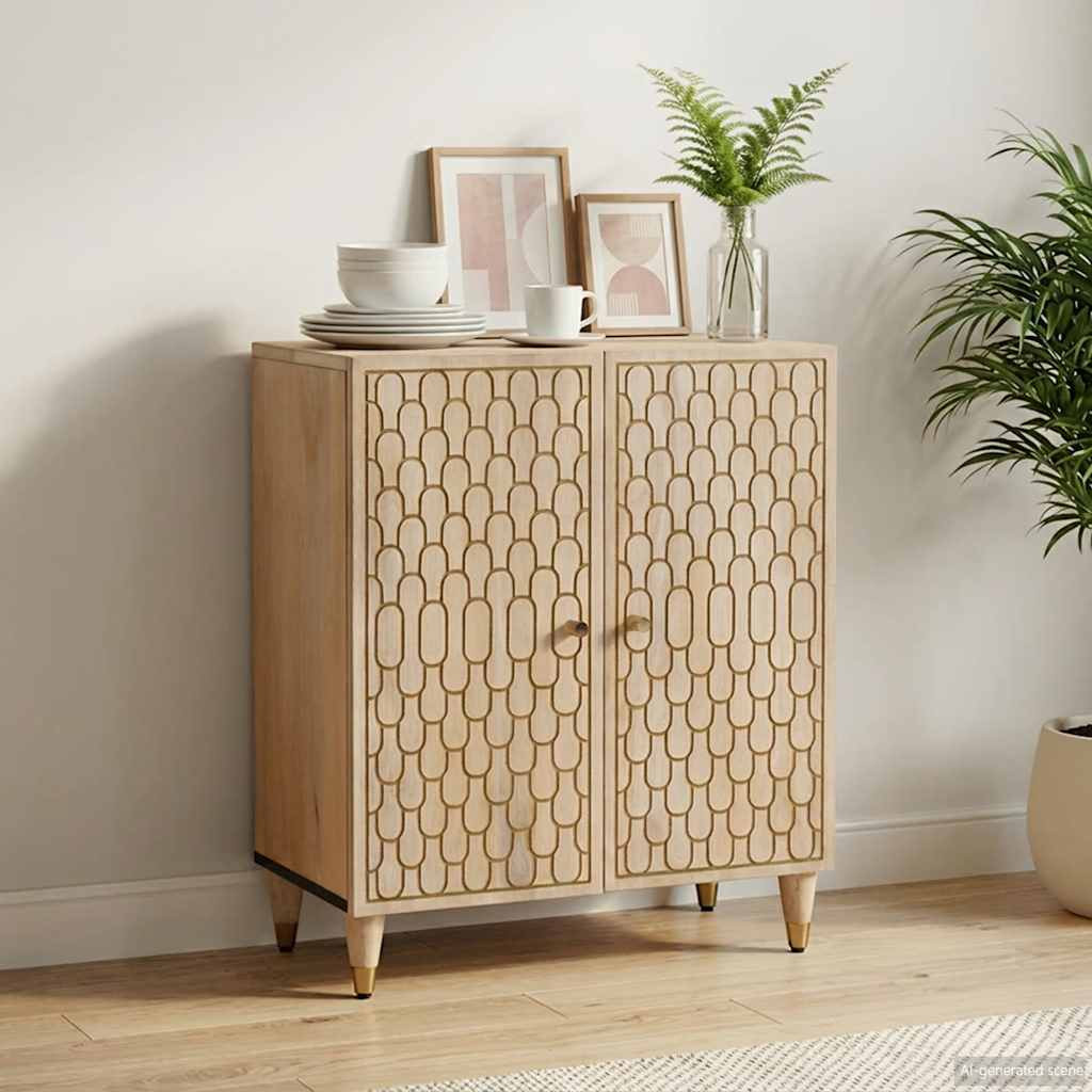 vidaXL Beistellschrank 60x33x75 cm Massivholz Mango
