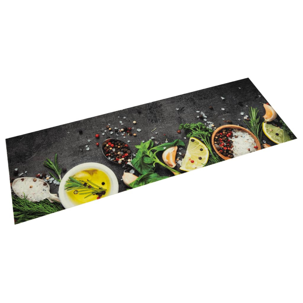 vidaXL Küchenteppich Waschbar Gewürze 45x150 cm Samt