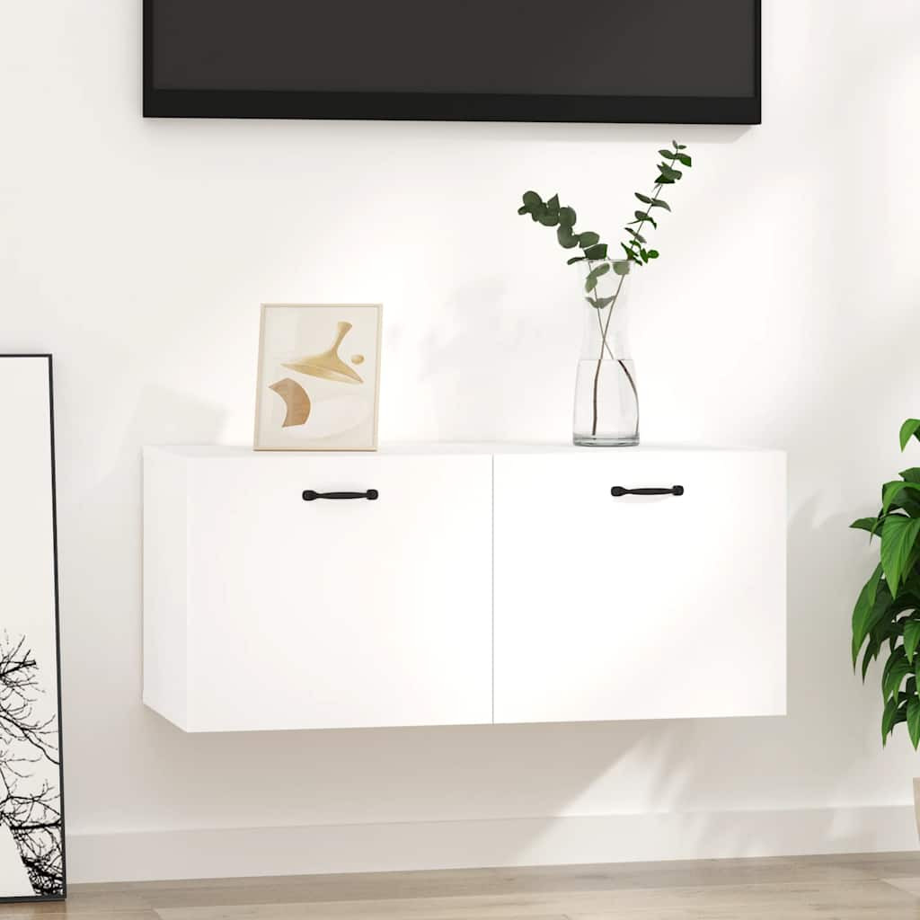 vidaXL Wandschrank Hochglanz-Weiß 80x36,5x35 cm Holzwerkstoff