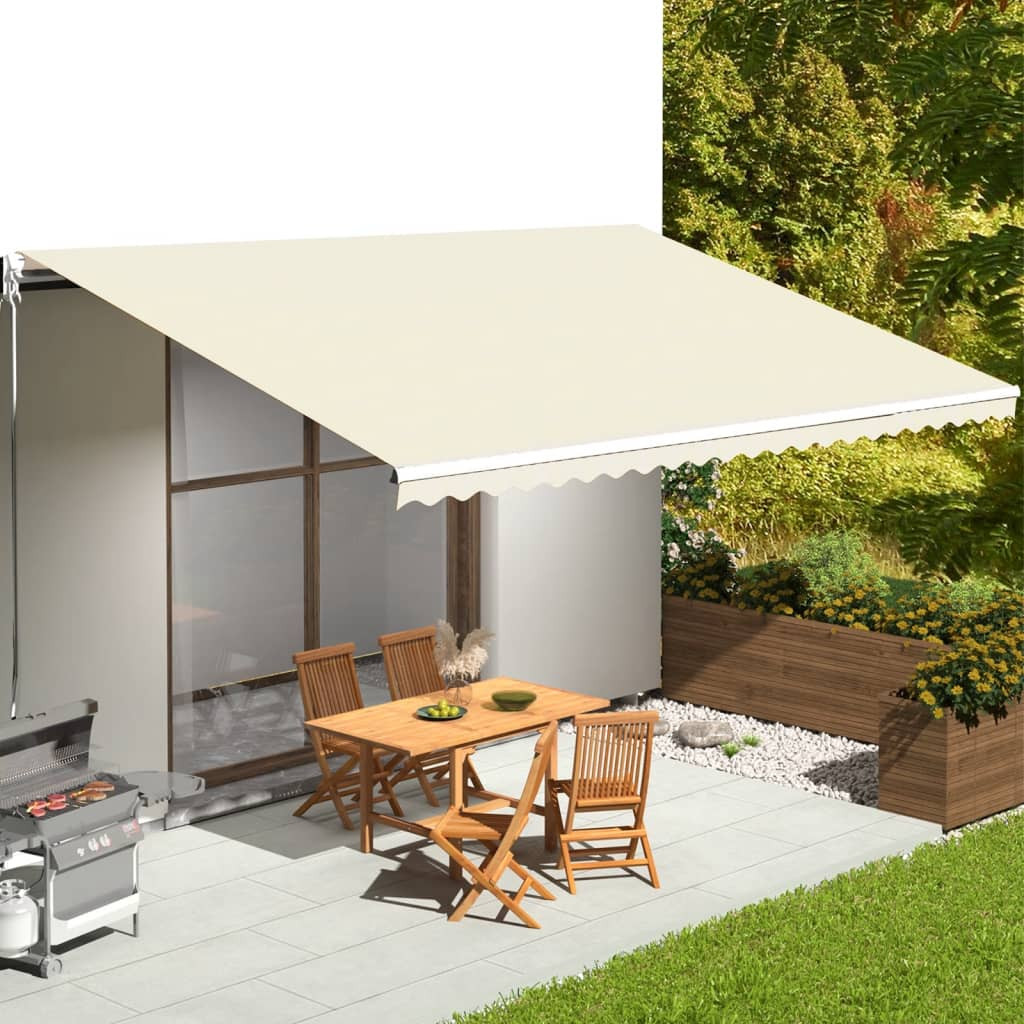 vidaXL Ersatzstoff für Markise Creme 6x3,5 m Polyester