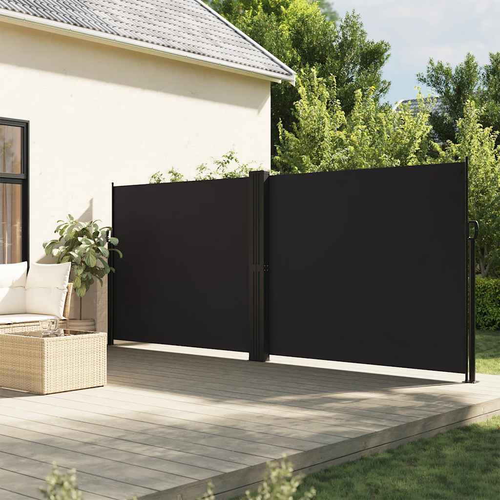 vidaXL Seitenmarkise Ausziehbar Schwarz 180x600 cm