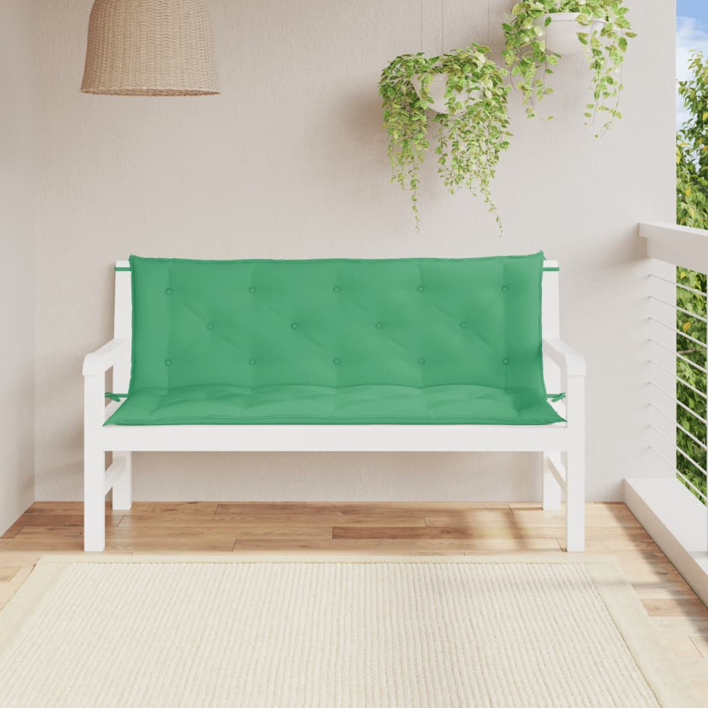 vidaXL Gartenbank-Auflagen 2 Stk. Grün 150x50x7 cm Oxford-Gewebe