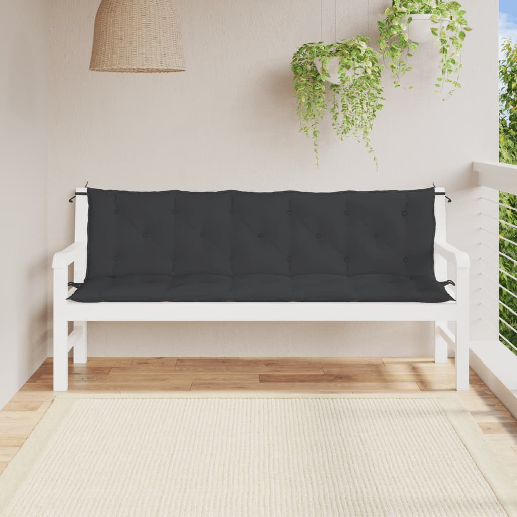 vidaXL Gartenbank-Auflagen 2 Stk. Schwarz 180x50x7 cm Oxford-Gewebe