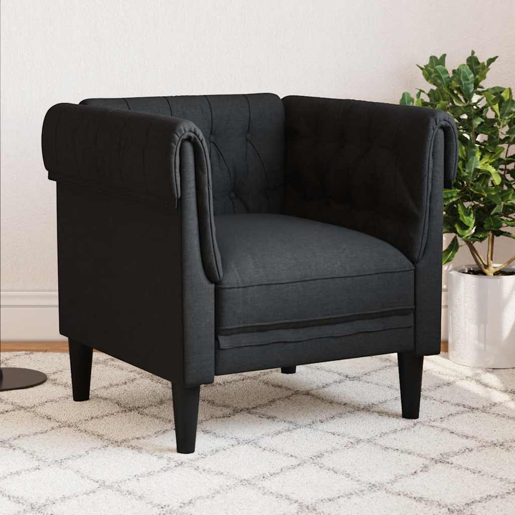 vidaXL Chesterfield-Sessel Schwarz Stoff