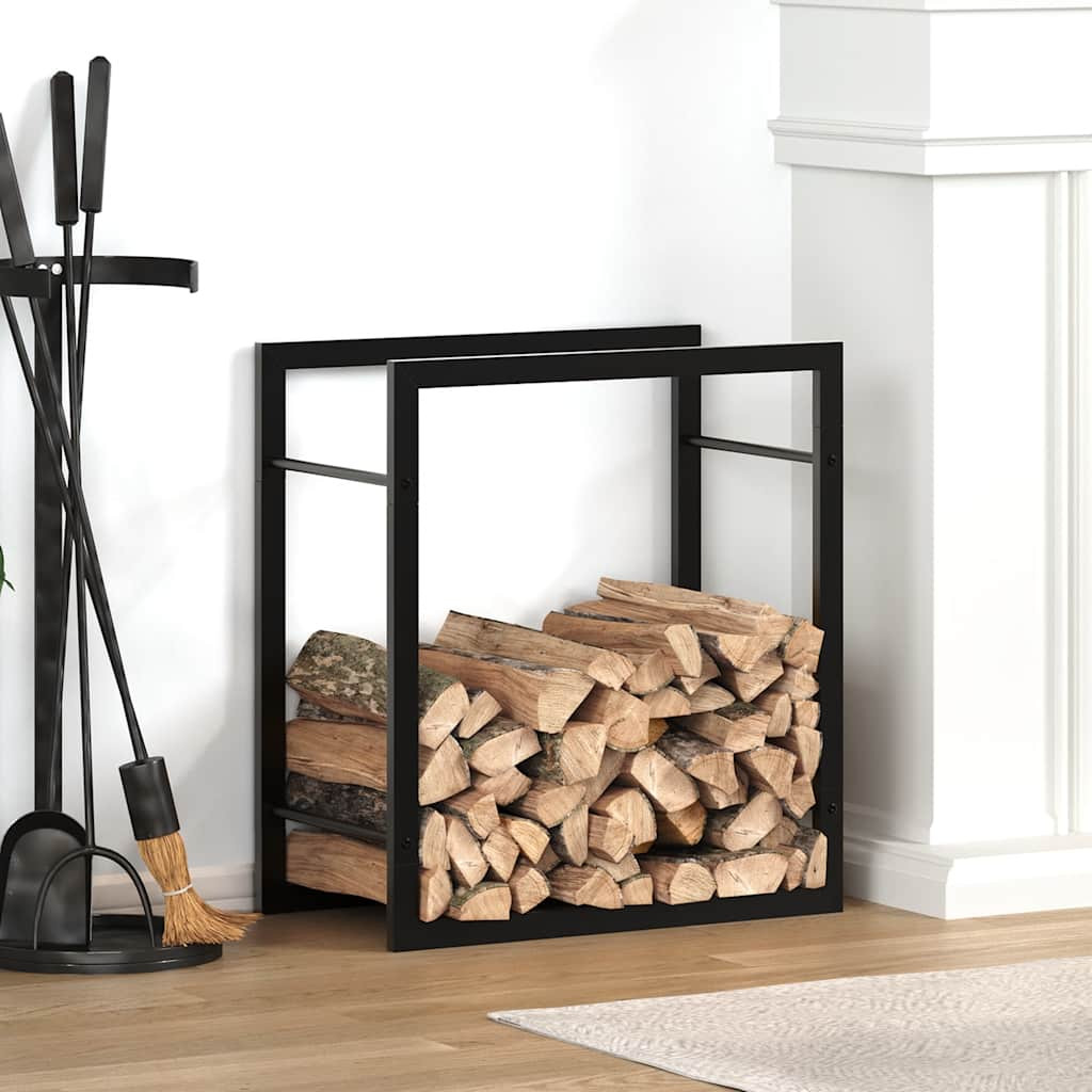 vidaXL Brennholzregal Mattschwarz 50x28x56 cm Stahl