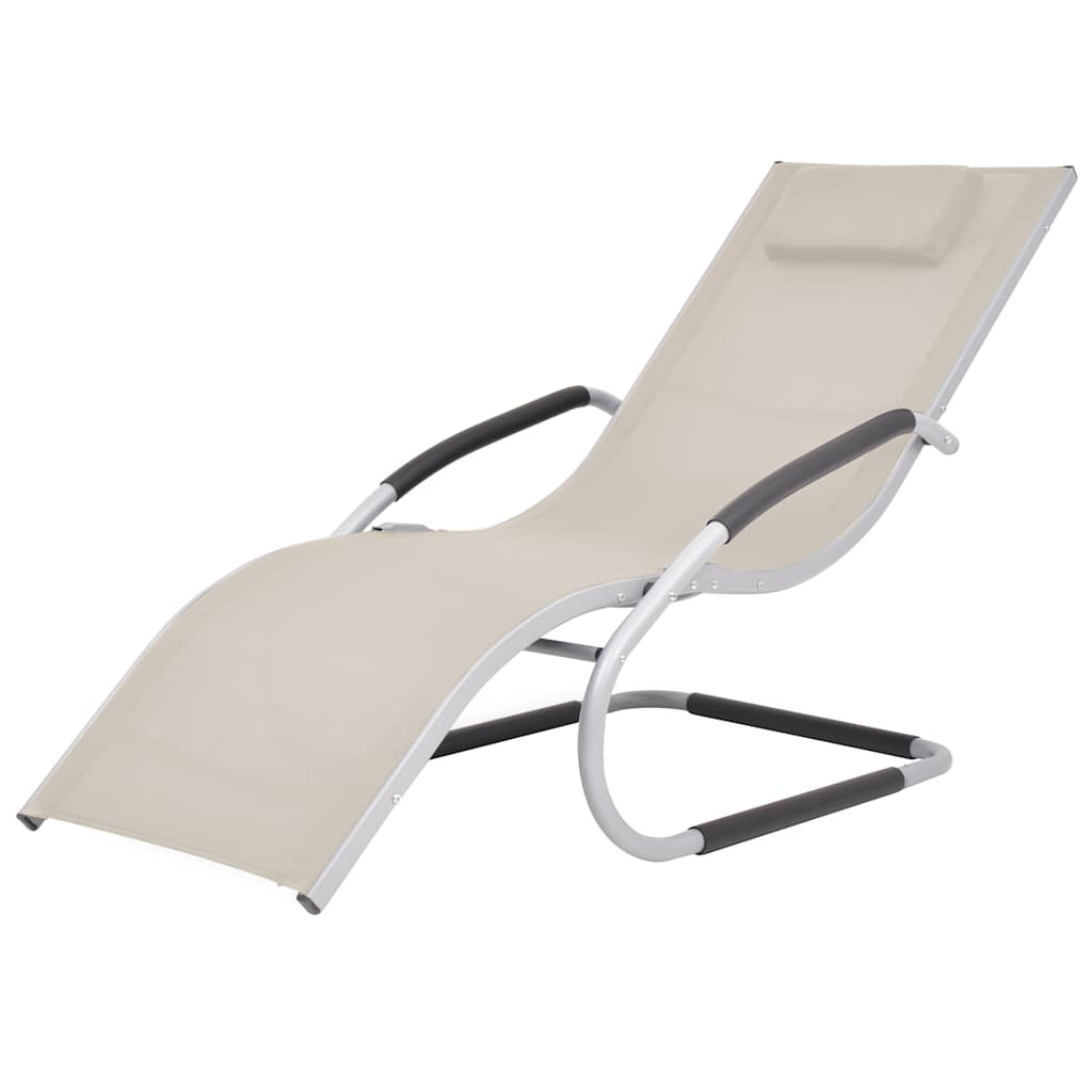 vidaXL Sonnenliege mit Kissen Aluminium und Textilene Creme