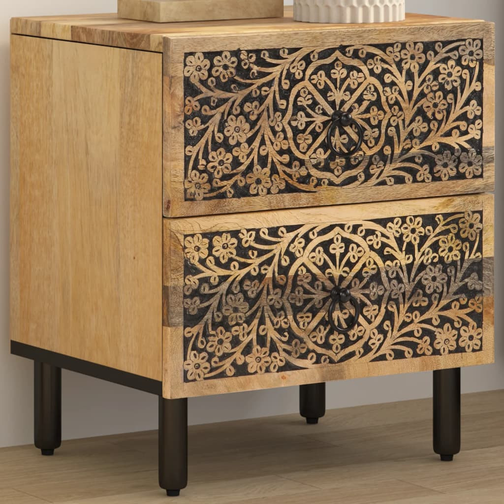 vidaXL Nachttisch 40x33x46 cm Massivholz Mango
