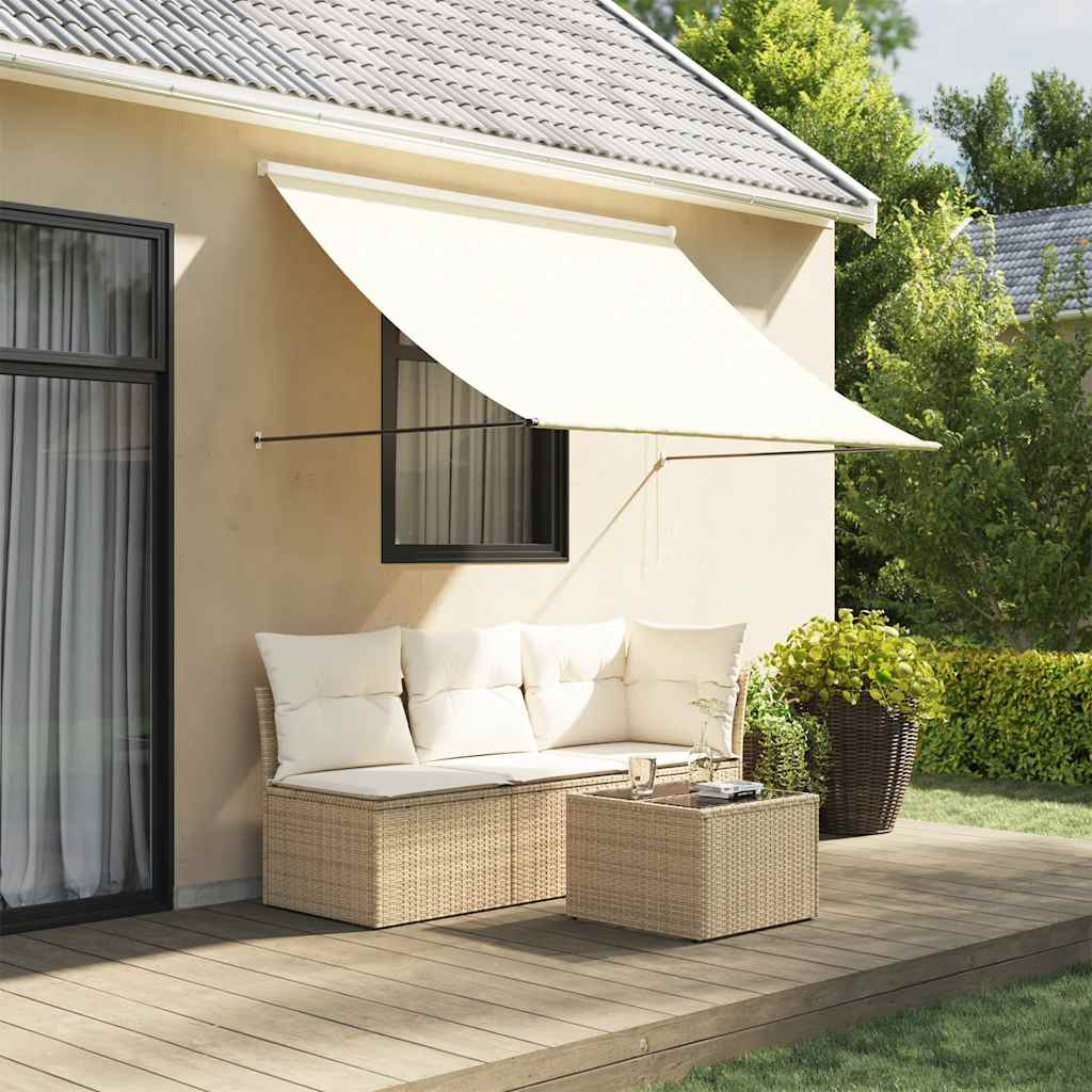 vidaXL Markise Einziehbar Creme 250x150 cm Stoff und Stahl