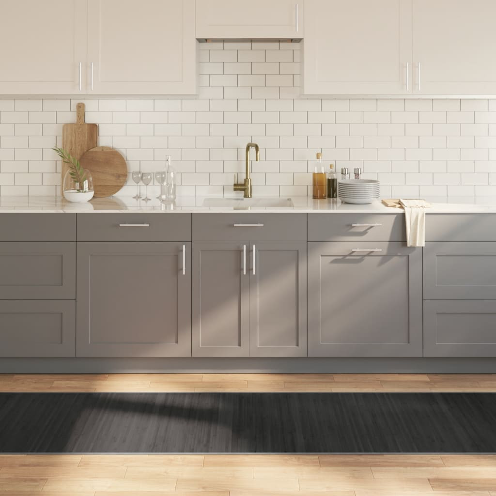 vidaXL Teppich Rechteckig Grau 70x300 cm Bambus