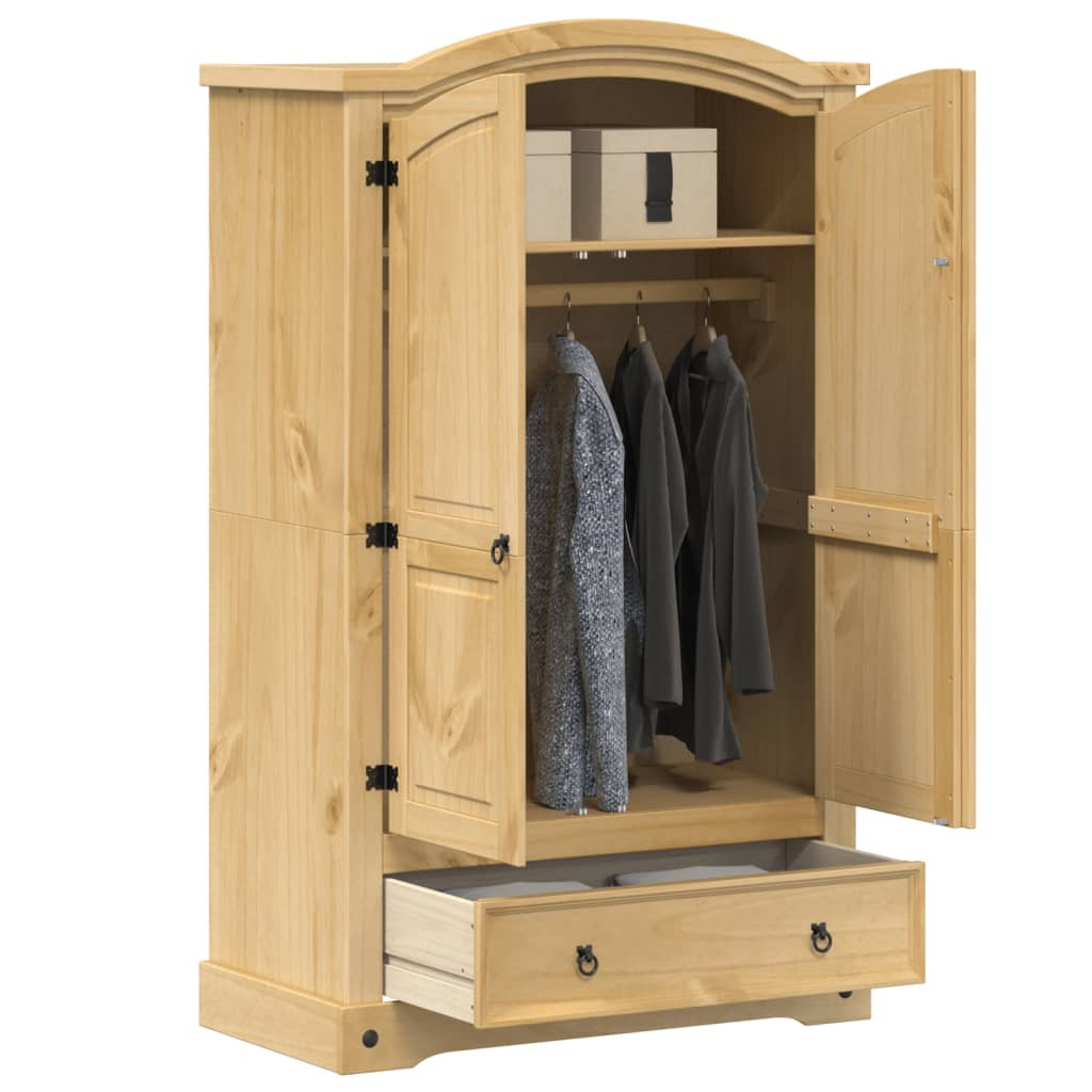 vidaXL Kleiderschrank „Corona“ 101x52x170 cm Massivholz Kiefer