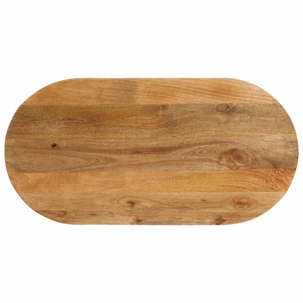 vidaXL Tischplatte 110x50x2,5 cm Oval Massivholz Mango