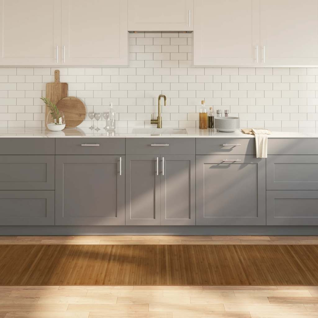 vidaXL Teppich Rechteckig Braun 80x1000 cm Bambus