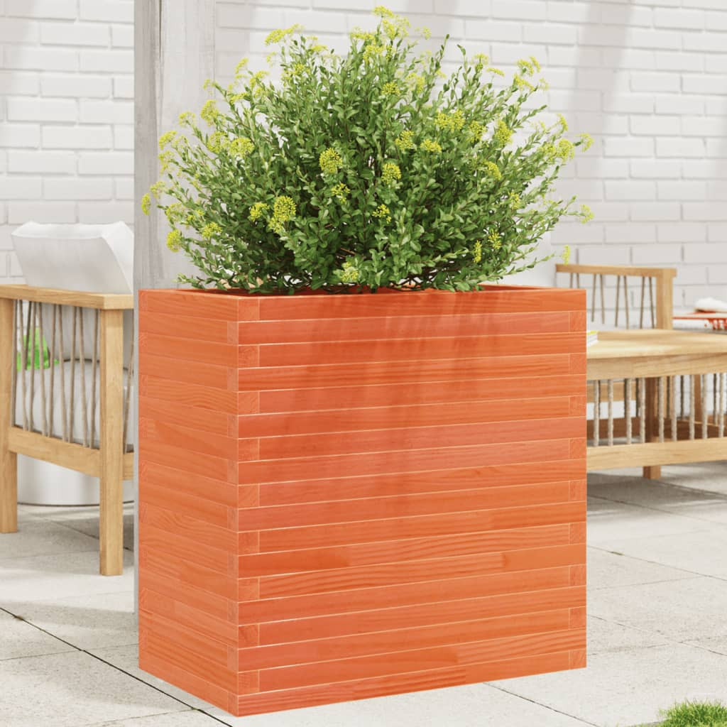 vidaXL Pflanzkübel Wachsbraun 70x40x68,5 cm Massivholz Kiefer