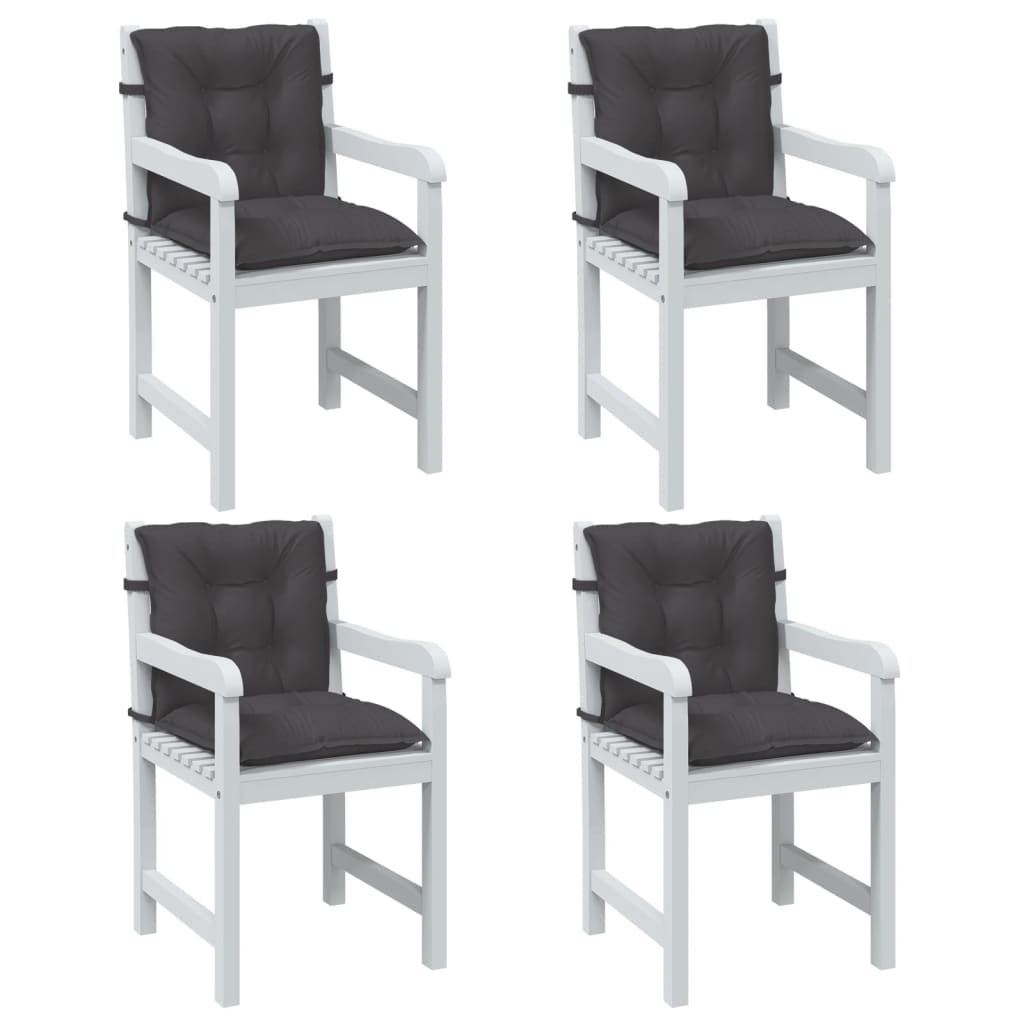 vidaXL Niedriglehner-Auflagen 4 Stk Melange Anthrazit 100x50x7cm Stoff