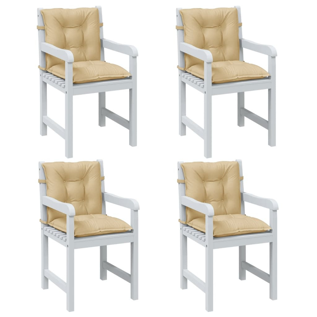 vidaXL Niedriglehner-Auflagen 4 Stk. Melange Beige 100x50x7 cm Stoff
