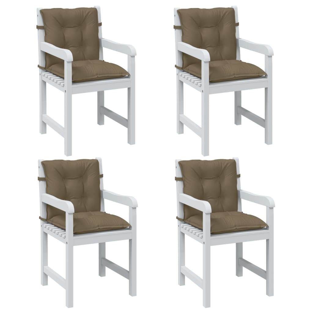 vidaXL Niedriglehner-Auflagen 4 Stk. Melange Taupe 100x50x7 cm Stoff