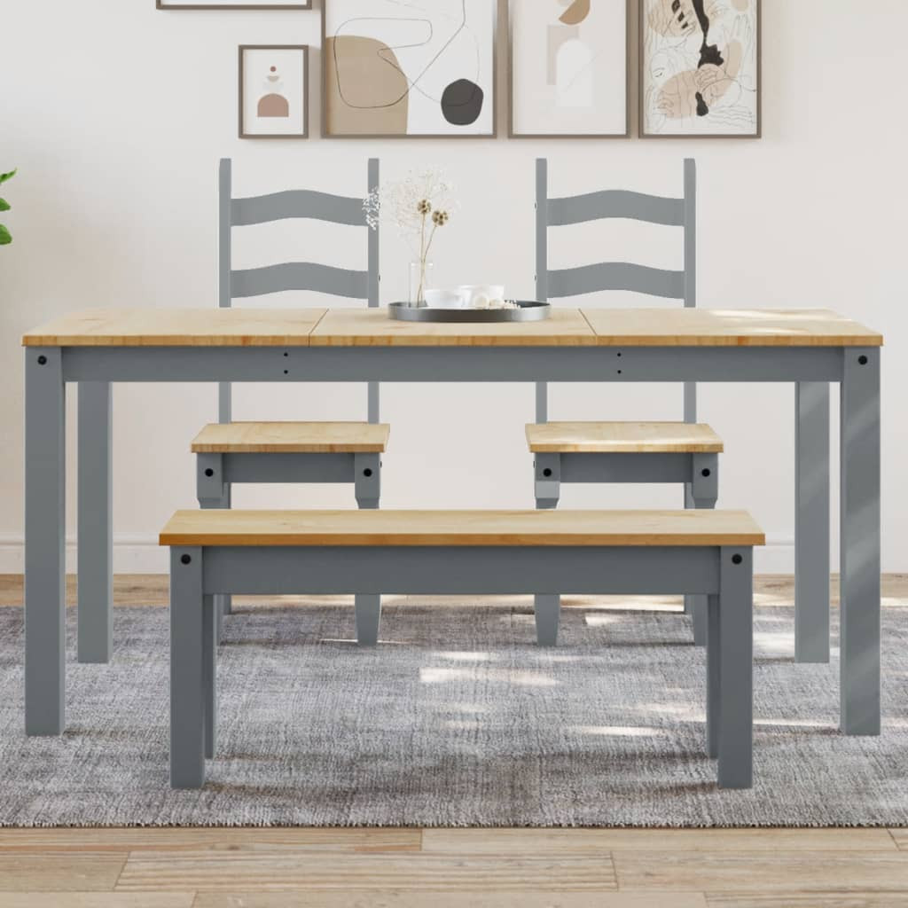 vidaXL Esstisch PANAMA Grau 160x80x75 cm Massivholz Kiefer