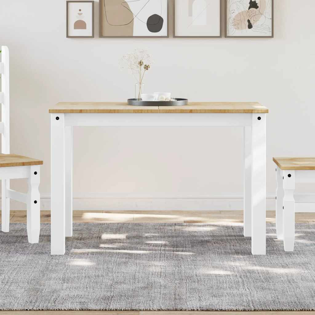 vidaXL Esstisch PANAMA Weiß 112x60x75 cm Massivholz Kiefer