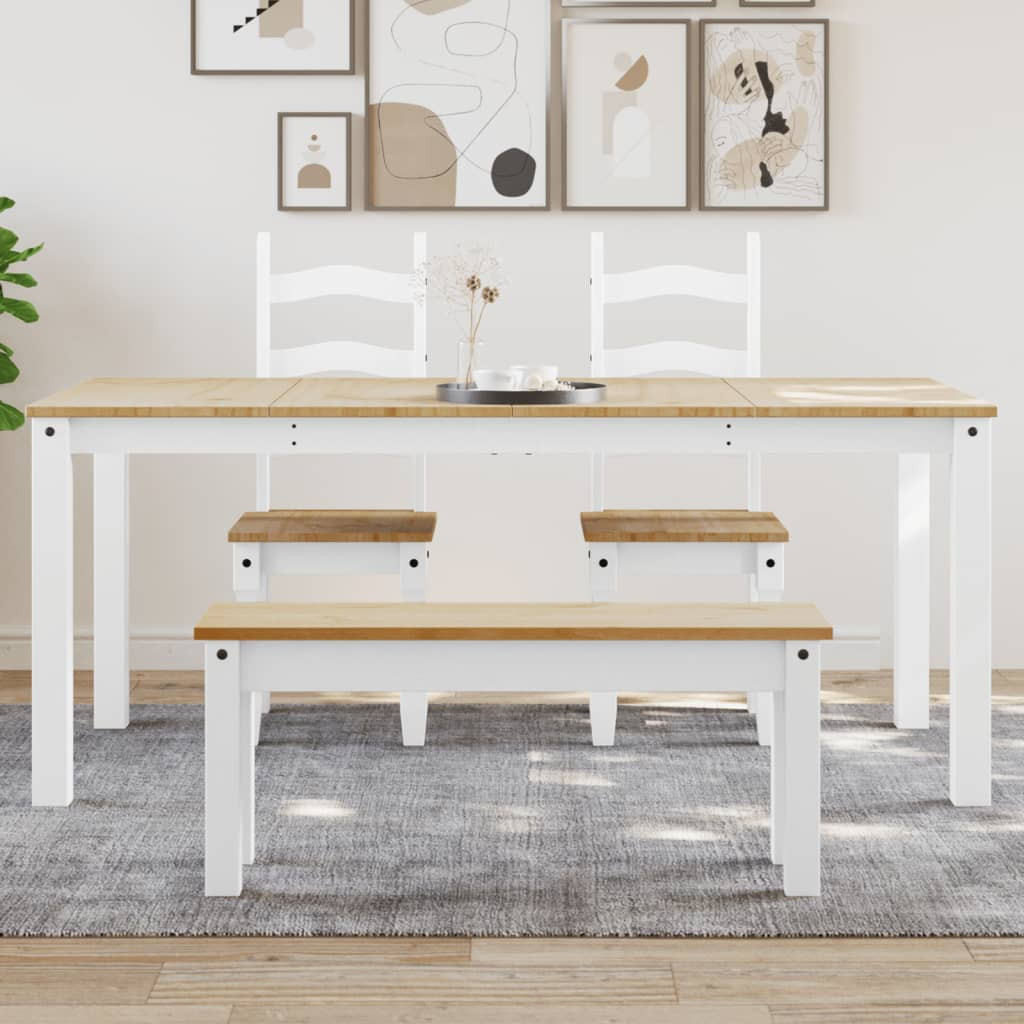 vidaXL Esstisch PANAMA Weiß 180x90x75 cm Massivholz Kiefer