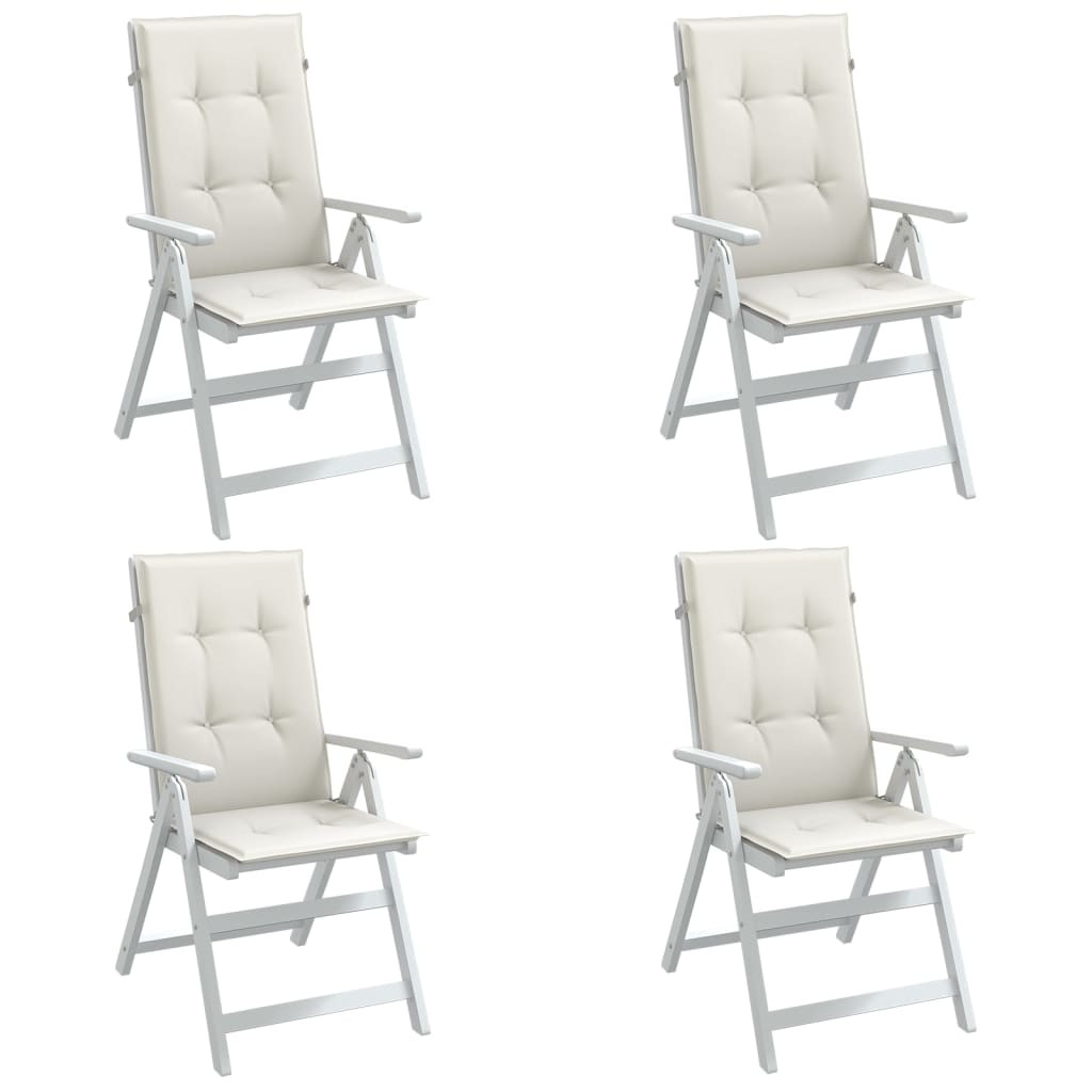 vidaXL Hochlehner-Auflagen 4 Stk. Melange Creme 120x50x4 cm Stoff