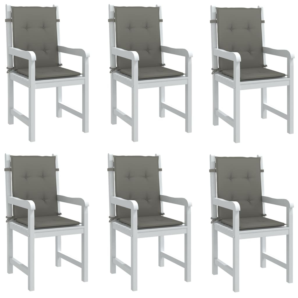 vidaXL Niedriglehner-Auflagen 6 Stk. Dunkelgrau 100x50x4 cm Stoff