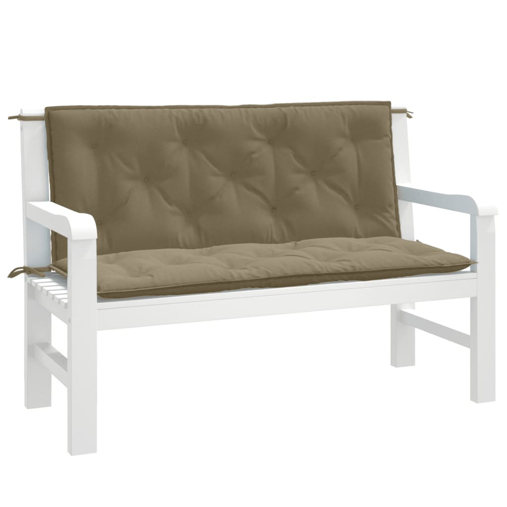 vidaXL Gartenbank-Auflagen 2 Stk. Melange Taupe 120x50x7 cm Stoff