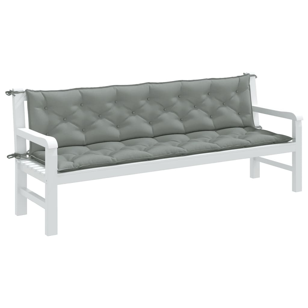 vidaXL Gartenbank-Auflagen 2 Stk. Melange Hellgrau 200x50x7 cm Stoff