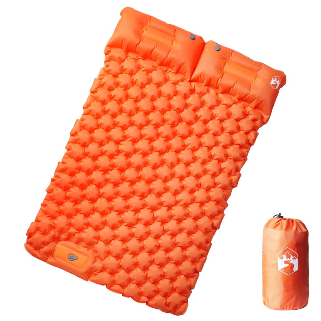vidaXL Doppel-Isomatte mit Kissen Selbstaufblasend Orange