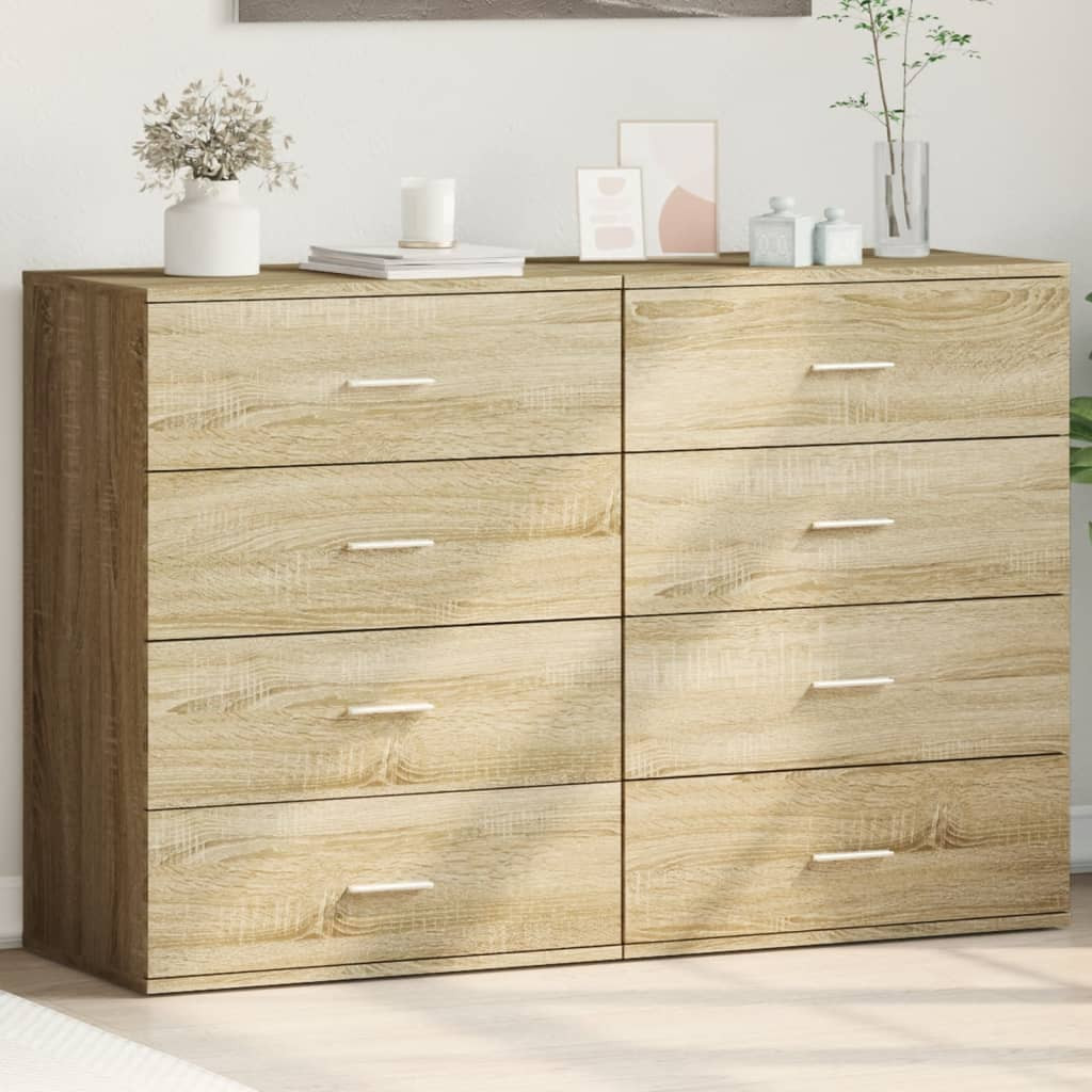vidaXL Sideboards 2 Stk. Sonoma-Eiche 60x39x80 cm Holzwerkstoff