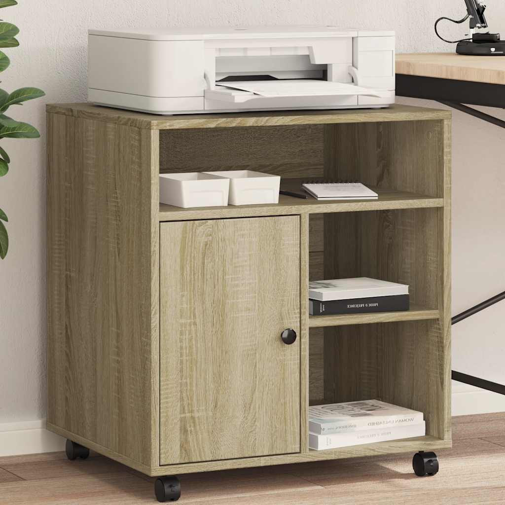 vidaXL Druckerständer mit Rollen Sonoma-Eiche 60x50x67 cm