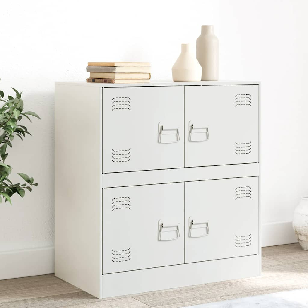 vidaXL Sideboard Weiß 67x39x73 cm Stahl