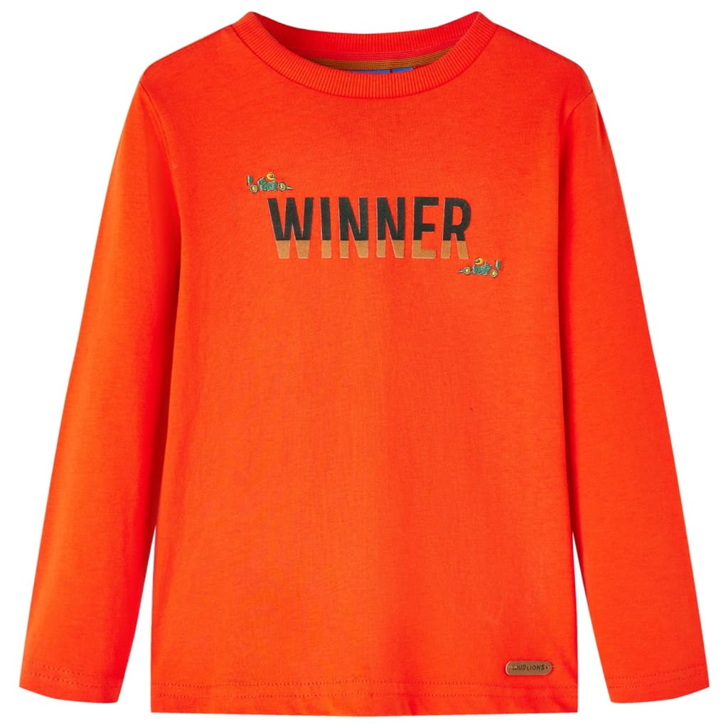 Kinder-Langarmshirt Hellorange 128