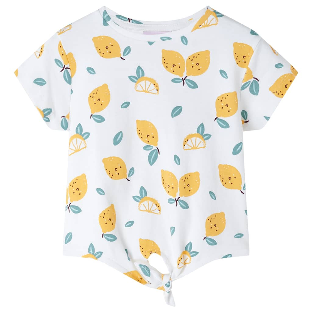 Kinder-T-Shirt mit Bindesaum Ecru 92