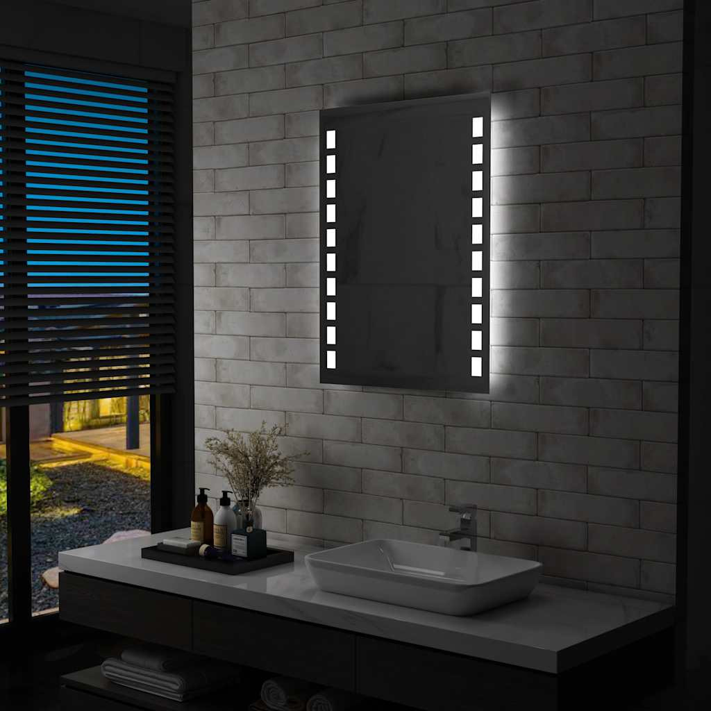 vidaXL Badezimmer-Wandspiegel mit LEDs 60x80 cm