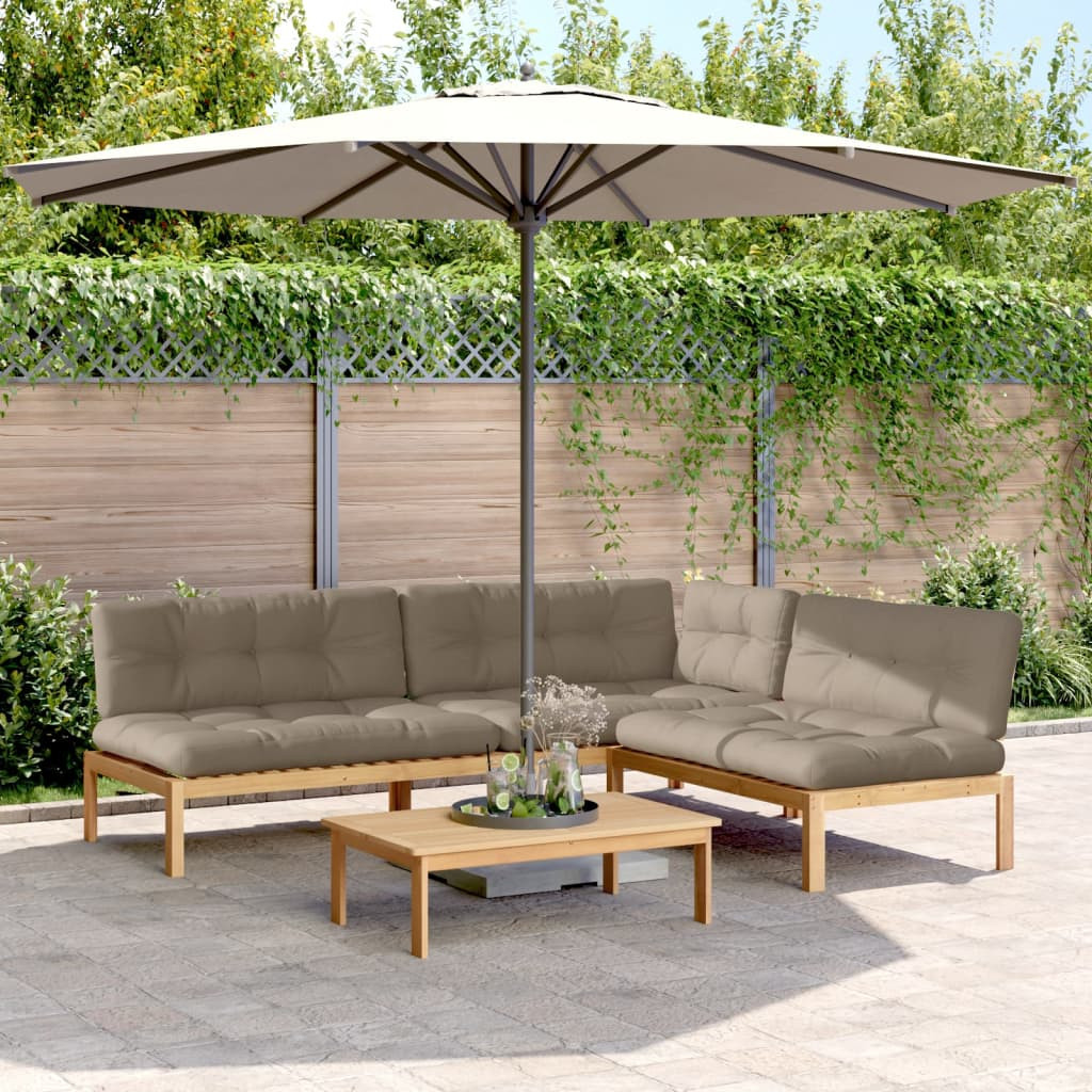 vidaXL 4-tlg. Garten-Sofagarnitur aus Paletten mit Kissen Akazienholz