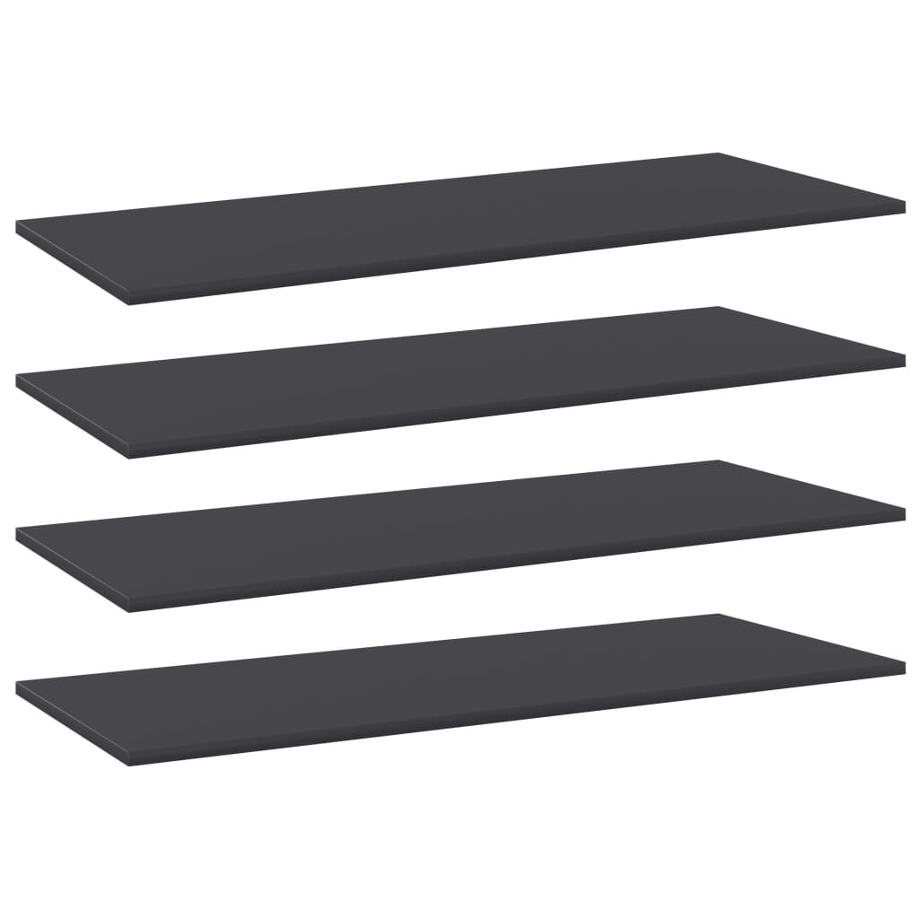 vidaXL Bücherregal-Bretter 4 Stk. Grau 100x40x1,5 cm Holzwerkstoff