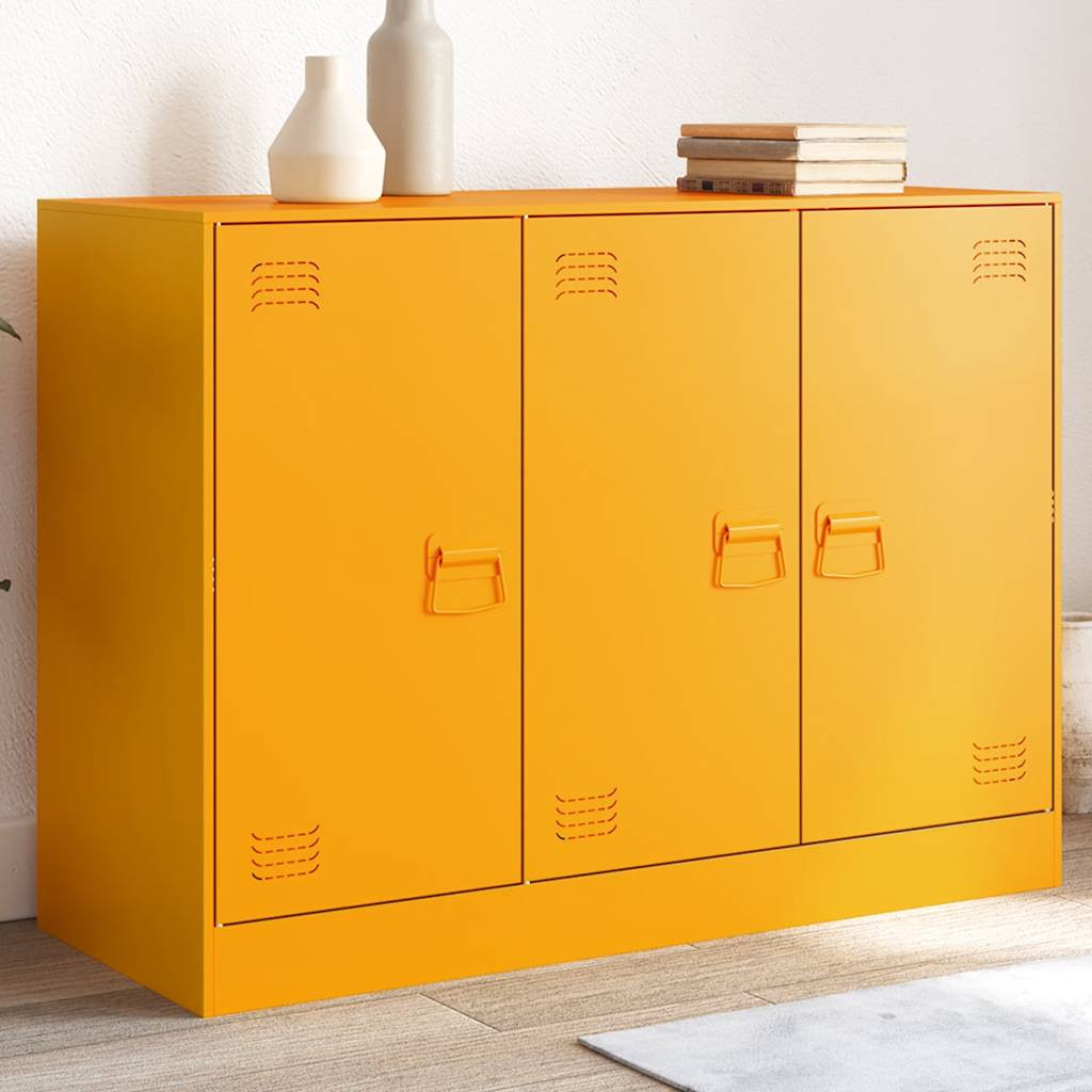 vidaXL Sideboard Senfgelb 99x39x73 cm Stahl