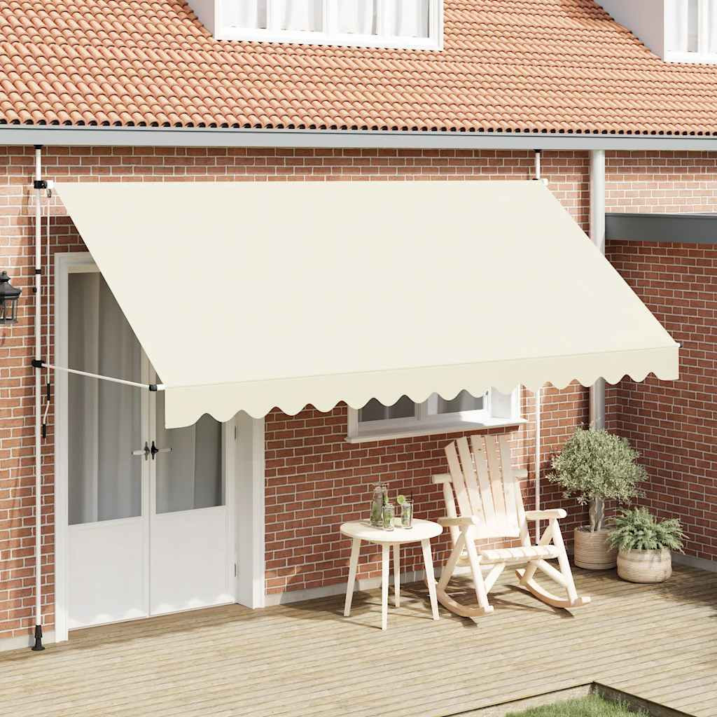vidaXL Einziehbare Markise Handbetrieben 400 cm Cremeweiß