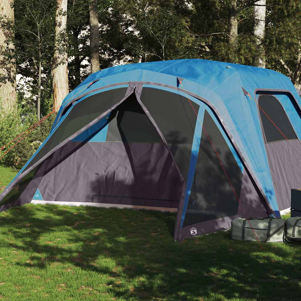 vidaXL Familienzelt mit Vorzelt 6 Personen Blau Wasserdicht