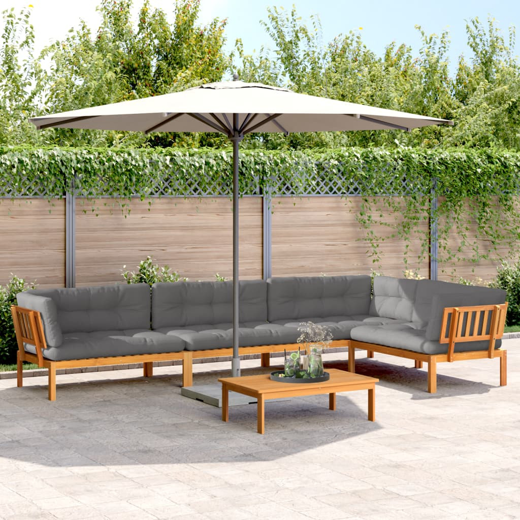 vidaXL 5-tlg. Garten-Sofagarnitur aus Paletten mit Kissen Akazienholz