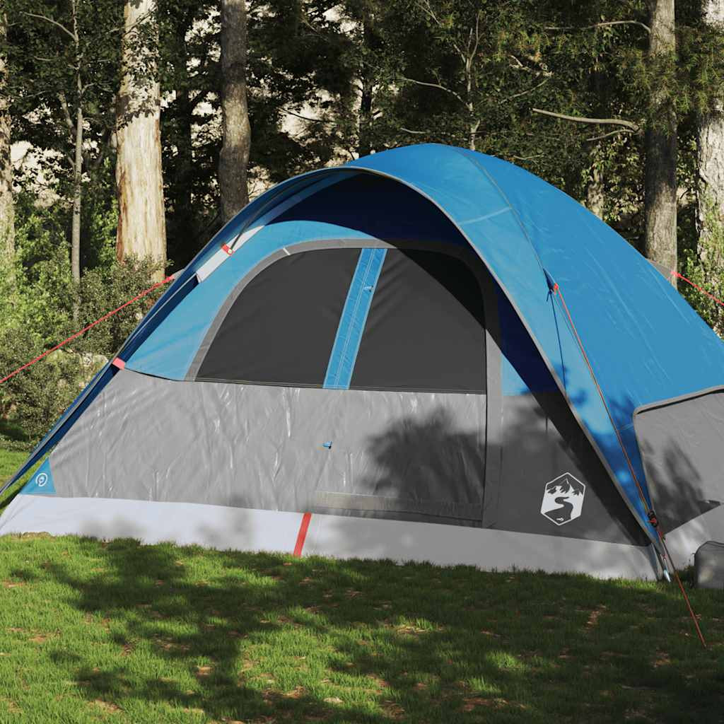vidaXL Kuppel-Familienzelt 6 Personen Blau Wasserdicht