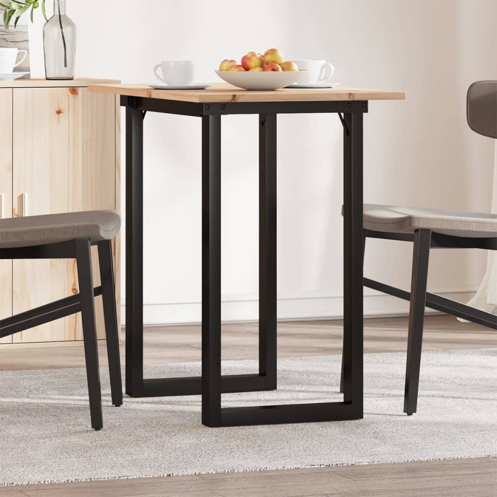 vidaXL Esstisch O-Gestell 80x50x75 cm Massivholz Kiefer und Stahl