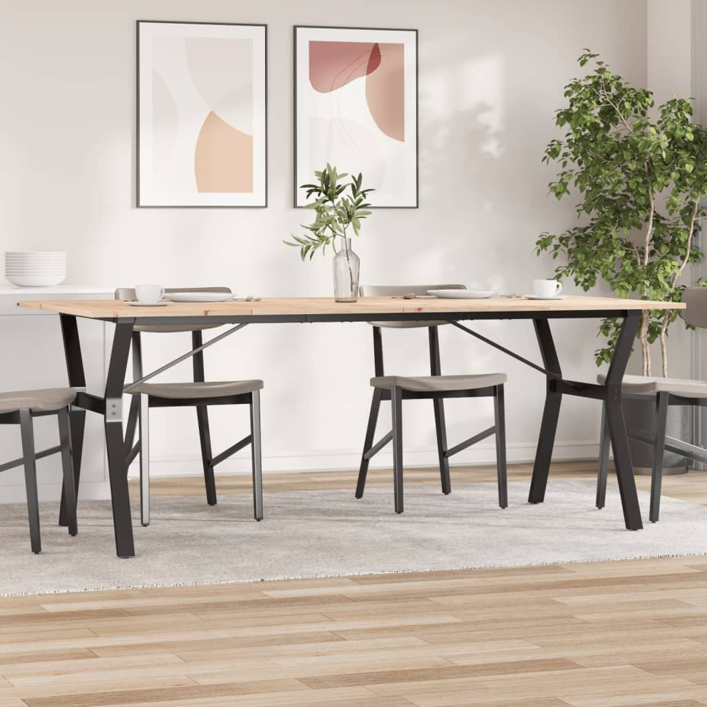 vidaXL Esstisch Y-Gestell 200x100x75cm Massivholz Kiefer und Stahl