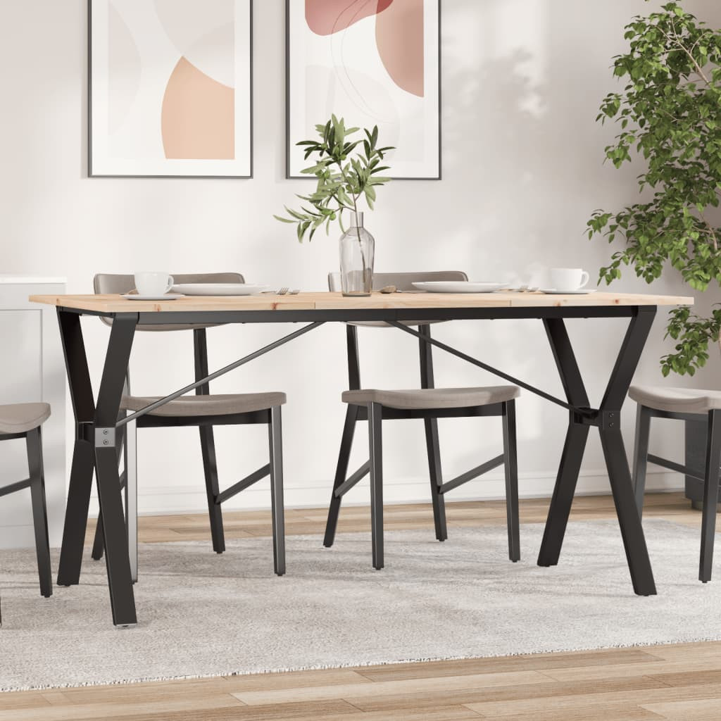 vidaXL Esstisch Y-Gestell 160x80x75 cm Massivholz Kiefer und Stahl