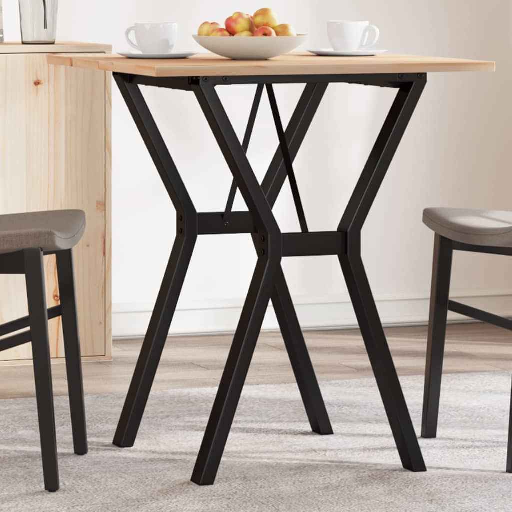 vidaXL Esstisch Y-Gestell 60x60x75 cm Massivholz Kiefer und Stahl
