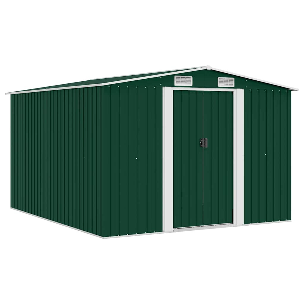 vidaXL Gerätehaus 257x298x178 cm Metall Grün
